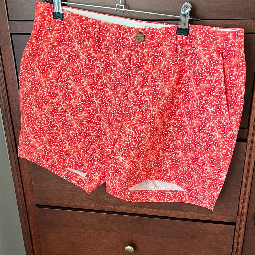 Old Navy Red Patterned Bermuda Shorts
